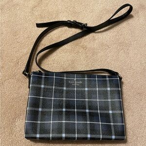 Blue and White Plaid Kate Spade Cross body bag